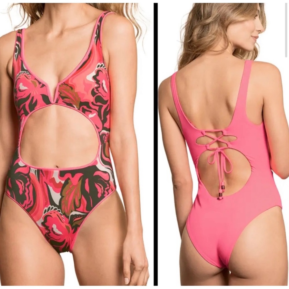 MAAJI Coral Lava Reversible One-Piece Swimsuit, SIZE Medium NEW